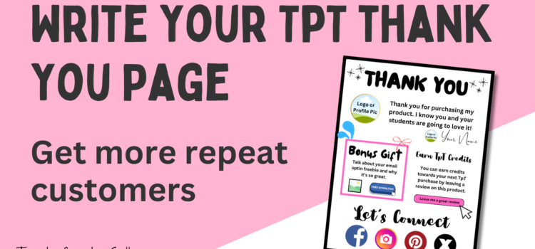 Thank you Page for your TPT Products Thank you Page for your TPT Products